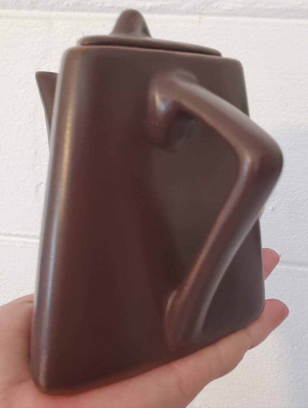 Brown Ceramic Triangle Teapot Modern Design With Lid‎ - Picture 5 of 16